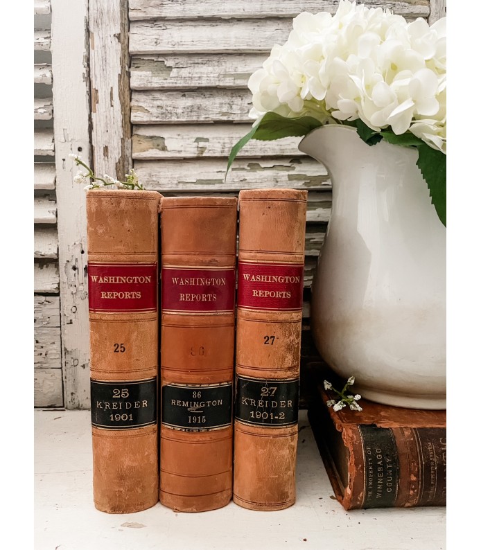 Antique Leather Law Books,  The Washington Reports - Leather Bound/Hardcover, Published 1900's 